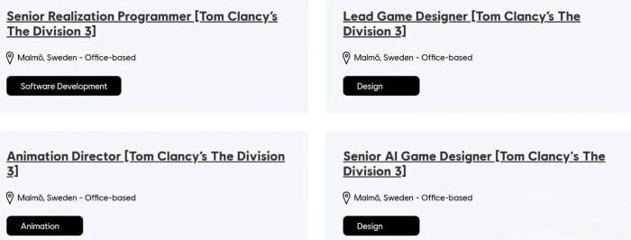 《全境封锁3》开发加速 Ubisoft 一口气招聘7大核心职位
